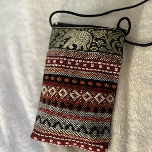 🎊Bohemian 🐘 elephant 🐘 Pattern Crossbody Bag with gold threading🎊